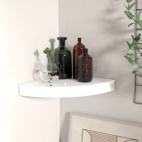 Glossy white MDF corner floating shelf 25x25x3.8 cm by vidaXL, Shelves and shelves - Ref: Foro24-323886, Price: 14,99 €, Disc...