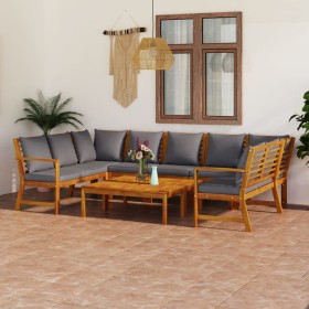 Garden furniture 9 pcs cream cushions solid acacia wood by vidaXL, Garden sets - Ref: Foro24-3057782, Price: 881,99 €, Discou...