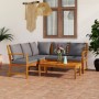 Garden furniture 4 pcs cream cushions solid acacia wood by vidaXL, Garden sets - Ref: Foro24-3057776, Price: 480,31 €, Discou...