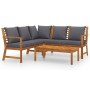 Garden furniture 4 pcs cream cushions solid acacia wood by vidaXL, Garden sets - Ref: Foro24-3057776, Price: 480,31 €, Discou...