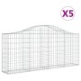 Gabion baskets 5 pcs arch shape iron 200x30x80/100 cm by vidaXL, Pots and planters - Ref: Foro24-3145412, Price: 343,08 €, Di...