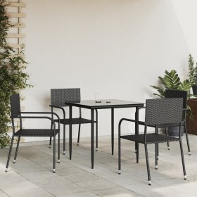 Garden dining set 5 pieces synthetic rattan and black steel by vidaXL, Garden sets - Ref: Foro24-3203273, Price: 262,99 €, Di...