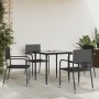 Juego de comedor de jardín 5 pzas ratán sintético y acero negro de vidaXL, Conjuntos de jardín - Ref: Foro24-3203273, Precio:...