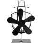 Heat Powered Stove Fan 5 Blades Black by vidaXL, Wood-burning fireplace fans - Ref: Foro24-51238, Price: 34,26 €, Discount: %