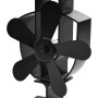 Heat Powered Stove Fan 5 Blades Black by vidaXL, Wood-burning fireplace fans - Ref: Foro24-51238, Price: 34,99 €, Discount: %