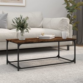 Smoked oak wood and iron coffee table 102x50x40 cm by vidaXL, Coffee table - Ref: Foro24-823299, Price: 54,61 €, Discount: %