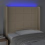 Cabecero con LED de tela color crema 83x16x118/128 cm de vidaXL, Cabeceros y pies de cama - Ref: Foro24-3124027, Precio: 77,4...