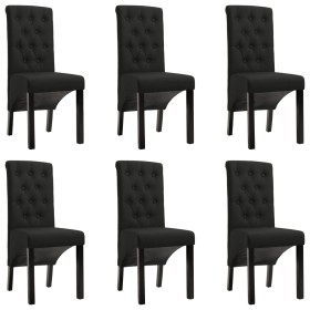 Sillas de comedor 6 unidades de tela negra de vidaXL, Sillas de comedor - Ref: Foro24-276976, Precio: 541,44 €, Descuento: %