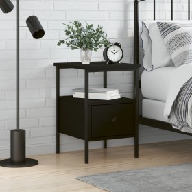 Engineered wood black bedside table 34x36x50 cm by vidaXL, Nightstands - Ref: Foro24-826043, Price: 43,12 €, Discount: %