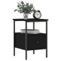 Engineered wood black bedside table 34x36x50 cm by vidaXL, Nightstands - Ref: Foro24-826043, Price: 41,03 €, Discount: %