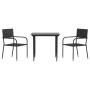 Garden dining set 3 pieces synthetic rattan and black steel by vidaXL, Garden sets - Ref: Foro24-3203272, Price: 177,19 €, Di...