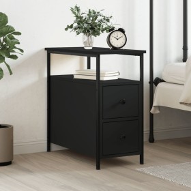 Black engineered wood nightstand 30x60x60 cm by vidaXL, Nightstands - Ref: Foro24-826063, Price: 60,99 €, Discount: %