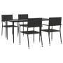 5-piece garden dining set made of synthetic rattan and black steel. by vidaXL, Garden sets - Ref: Foro24-3203276, Price: 300,...