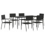 Garden dining set 7 pieces synthetic rattan and black steel by vidaXL, Garden sets - Ref: Foro24-3203278, Price: 368,34 €, Di...