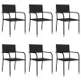 Garden dining set 7 pieces synthetic rattan and black steel by vidaXL, Garden sets - Ref: Foro24-3203278, Price: 368,34 €, Di...