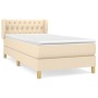 Box spring bed with cream fabric mattress 90x190 cm by vidaXL, Beds and slatted bases - Ref: Foro24-3127010, Price: 339,50 €,...