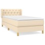 Cama box spring con colchón tela color crema 80x200 cm de vidaXL, Camas y somieres - Ref: Foro24-3127002, Precio: 283,99 €, D...