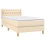 Box spring bed with cream fabric mattress 90x190 cm by vidaXL, Beds and slatted bases - Ref: Foro24-3130478, Price: 351,40 €,...