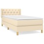 Box spring bed with cream fabric mattress 80x200 cm by vidaXL, Beds and slatted bases - Ref: Foro24-3130470, Price: 281,99 €,...