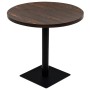 Mesa de bar bistró MDF y acero redonda fresno oscuro 80x75 cm de vidaXL, Mesas de cocina y de comedor - Ref: Foro24-245610, P...