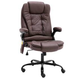 Dark Brown Faux Suede Leather Massage Office Chair by vidaXL, Office chairs - Ref: Foro24-20580, Price: 223,99 €, Discount: %