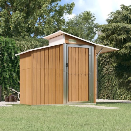 Brown galvanized steel garden shed 270x130x208.5 cm by vidaXL, Sheds - Ref: Foro24-316245, Price: 266,95 €, Discount: %