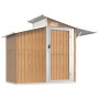 Cobertizo de jardín acero galvanizado marrón 270x130x208,5 cm de vidaXL, Cobertizos - Ref: Foro24-316245, Precio: 266,95 €, D...