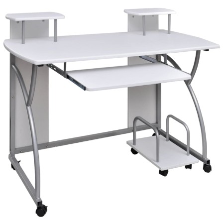 Weißer Computertisch aus Sperrholz, 110 x 52 x 88,5 cm von vidaXL, Schreibtische - Ref: Foro24-20584, Preis: 99,67 €, Rabatt: %