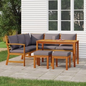 6-piece garden dining set with solid acacia wood cushions by vidaXL, Garden sets - Ref: Foro24-3154965, Price: 565,99 €, Disc...