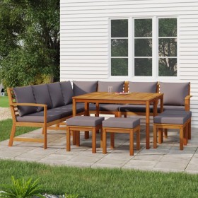 Garden dining set with cushions 11 pieces solid acacia wood by vidaXL, Garden sets - Ref: Foro24-3154973, Price: 958,59 €, Di...