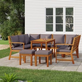 Garden dining set with cushions, 9 pieces, solid acacia wood. by vidaXL, Garden sets - Ref: Foro24-3154977, Price: 824,99 €, ...