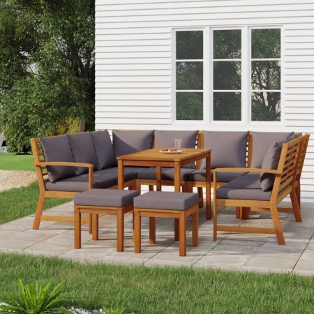 Garden dining set with cushions, 9 pieces, solid acacia wood. by vidaXL, Garden sets - Ref: Foro24-3154977, Price: 844,50 €, ...