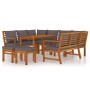 Juego comedor jardín con cojines 9 piezas madera maciza acacia de vidaXL, Conjuntos de jardín - Ref: Foro24-3154977, Precio: ...