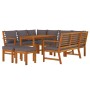 Juego comedor jardín con cojines 9 piezas madera maciza acacia de vidaXL, Conjuntos de jardín - Ref: Foro24-3154977, Precio: ...