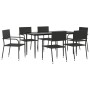 Garden dining set 7 pieces synthetic rattan and black steel by vidaXL, Garden sets - Ref: Foro24-3203277, Price: 298,85 €, Di...