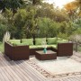 7-teiliges Gartenmöbel-Set und Kissen aus braunem synthetischem Rattan von vidaXL, Gartensets - Ref: Foro24-3101948, Preis: 7...