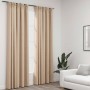 Blackout curtains hooks linen look 2 pcs beige 140x225cm by vidaXL, Curtains and curtains - Ref: Foro24-321213, Price: 35,03 ...