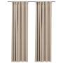 Blackout curtains hooks linen look 2 pcs beige 140x225cm by vidaXL, Curtains and curtains - Ref: Foro24-321213, Price: 35,03 ...