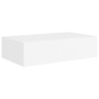 Wall shelves with drawer 2 pcs MDF white 40x23.5x10 cm by vidaXL, Shelves and shelves - Ref: Foro24-330242, Price: 60,91 €, D...