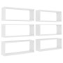 Cube wall shelves 6 units plywood white 60x15x23 cm by vidaXL, Shelves and shelves - Ref: Foro24-807135, Price: 77,44 €, Disc...