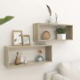 Wall cube shelf 2 units Sonoma oak plywood 60x15x23 cm by vidaXL, Shelves and shelves - Ref: Foro24-807142, Price: 32,56 €, D...