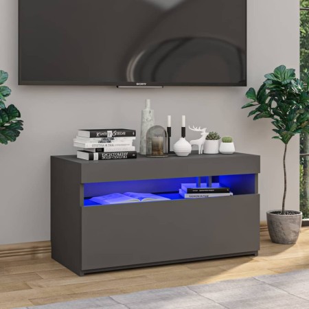 TV cabinet with LED lights gray 75x35x40 cm by vidaXL, TV Furniture - Ref: Foro24-804395, Price: 69,64 €, Discount: %