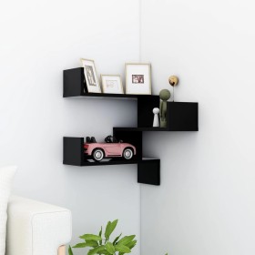 Engineered wood black corner wall shelf 40x40x50 cm by vidaXL, Shelves and shelves - Ref: Foro24-807225, Price: 25,54 €, Disc...