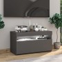 Mueble de TV con luces LED gris 75x35x40 cm de vidaXL, Muebles TV - Ref: Foro24-804395, Precio: 69,64 €, Descuento: %