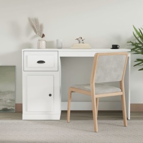 White plywood desk with drawer 115x50x75 cm by vidaXL, Desks - Ref: Foro24-816472, Price: 77,99 €, Discount: %