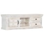 Solid white mango wood TV stand 120x30x40 cm by vidaXL, TV Furniture - Ref: Foro24-249869, Price: 292,31 €, Discount: %