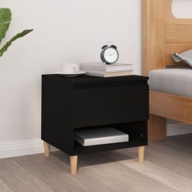 Black plywood nightstand 50x46x50 cm by vidaXL, Nightstands - Ref: Foro24-819534, Price: 43,25 €, Discount: %