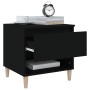 Black plywood nightstand 50x46x50 cm by vidaXL, Nightstands - Ref: Foro24-819534, Price: 43,25 €, Discount: %