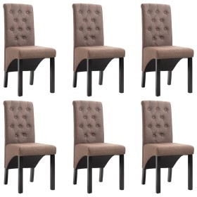 Sillas de comedor 6 unidades tela marrón de vidaXL, Sillas de comedor - Ref: Foro24-276970, Precio: 472,70 €, Descuento: %