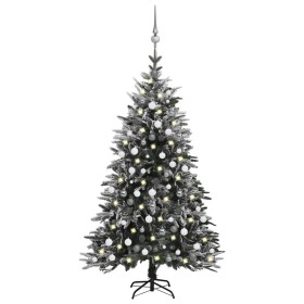 Christmas tree with LED, balls and flocked snow PVC and PE 210 cm by vidaXL, Christmas trees - Ref: Foro24-3077930, Price: 27...